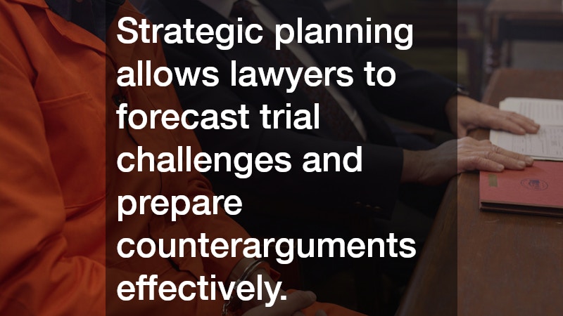 Strategic planning allows lawyers to forecast trial challenges and prepare counterarguments effectively.