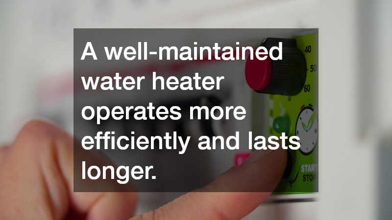 A well-maintained water heater operates more efficiently and lasts longer.