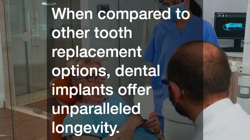 When compared to other tooth replacement options, dental implants offer unparalleled longevity.