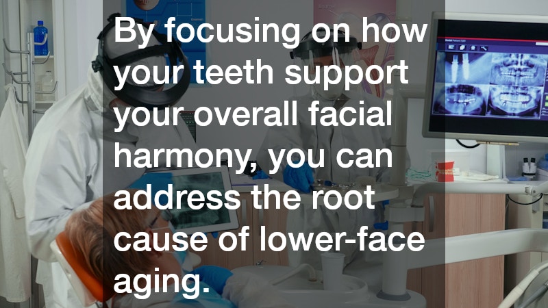 By focusing on how your teeth support your overall facial harmony, you can address the root cause of lower-face aging.