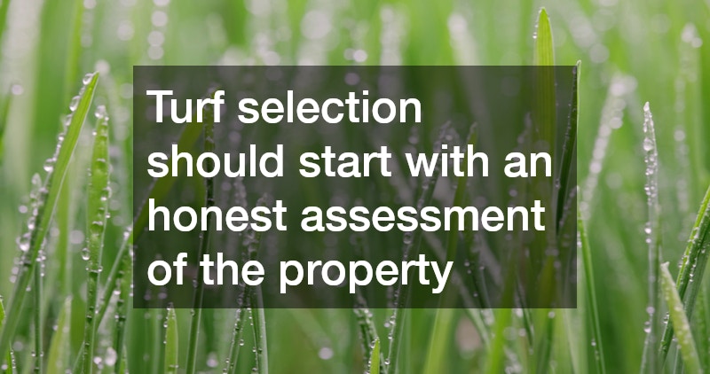 Turf selection should start with an honest assessment of the property