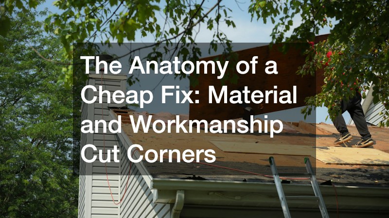 The Anatomy of a Cheap Fix: Material and Workmanship Cut Corners