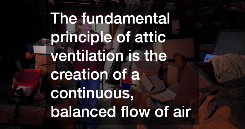 The fundamental principle of attic ventilation is the creation of a continuous, balanced flow of air