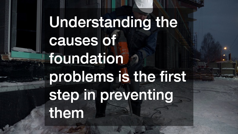 Understanding the causes of foundation problems is the first step in preventing them