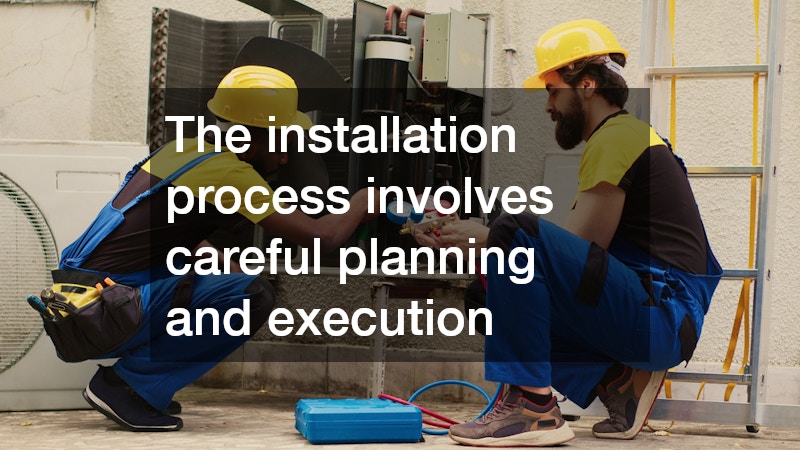 The installation process involves careful planning and execution