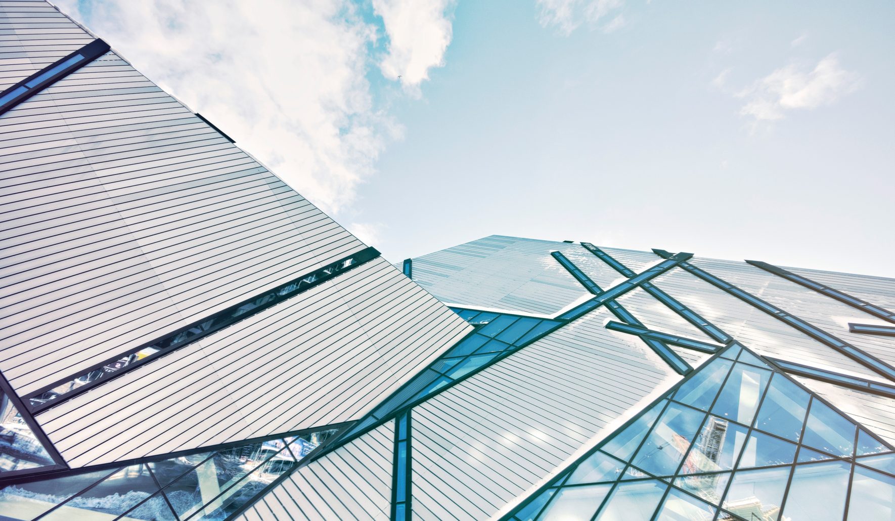 angles of a building in clouds to represent an HR transformation process