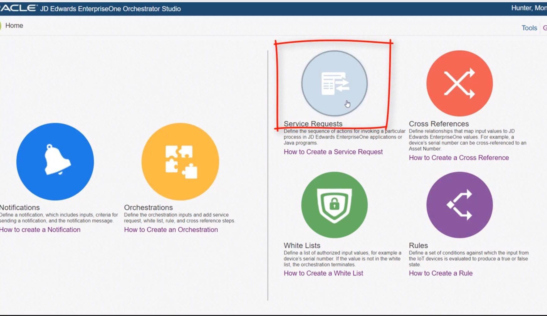 False список. JD Edwards программа. Orchestration Rules.