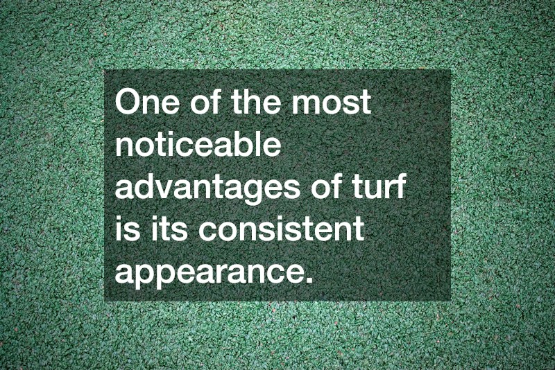 One of the most noticeable advantages of turf is its consistent appearance.
