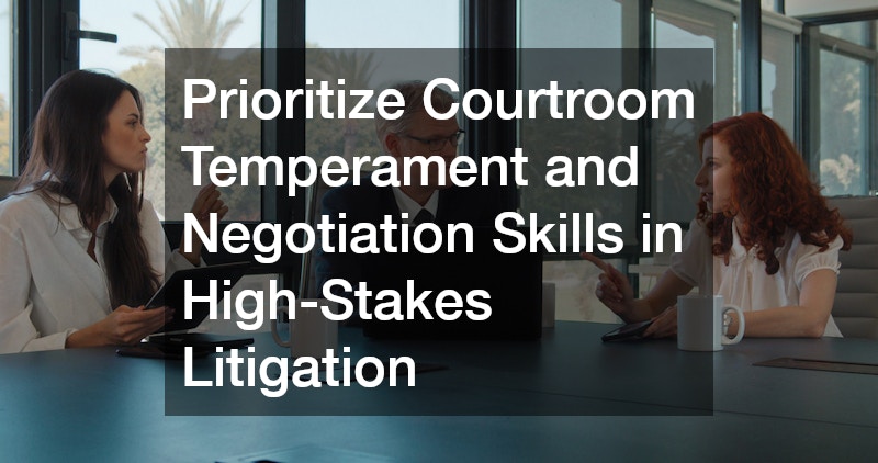 Prioritize Courtroom Temperament and Negotiation Skills in High-Stakes Litigation