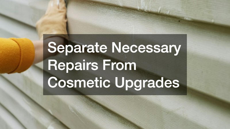 Separate Necessary Repairs From Cosmetic Upgrades