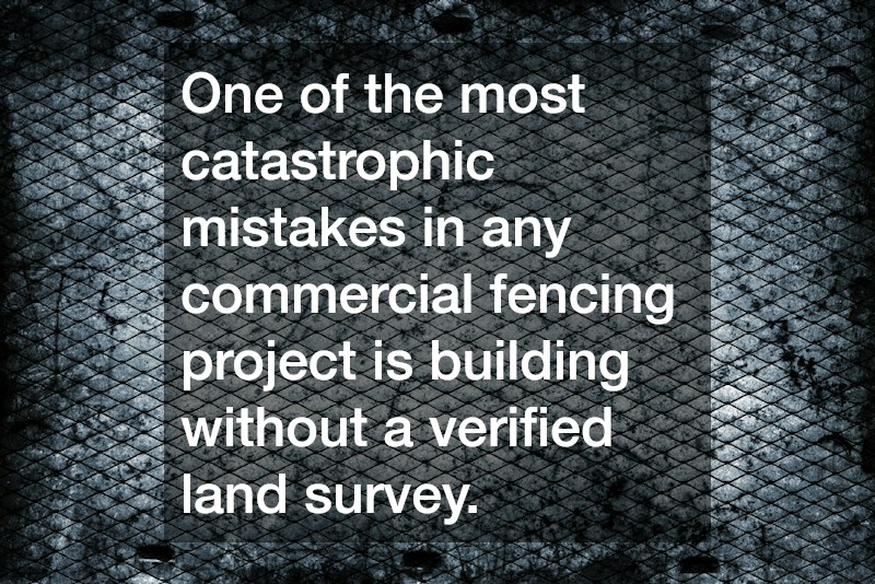 One of the most catastrophic mistakes in any commercial fencing project is building without a verified land survey.