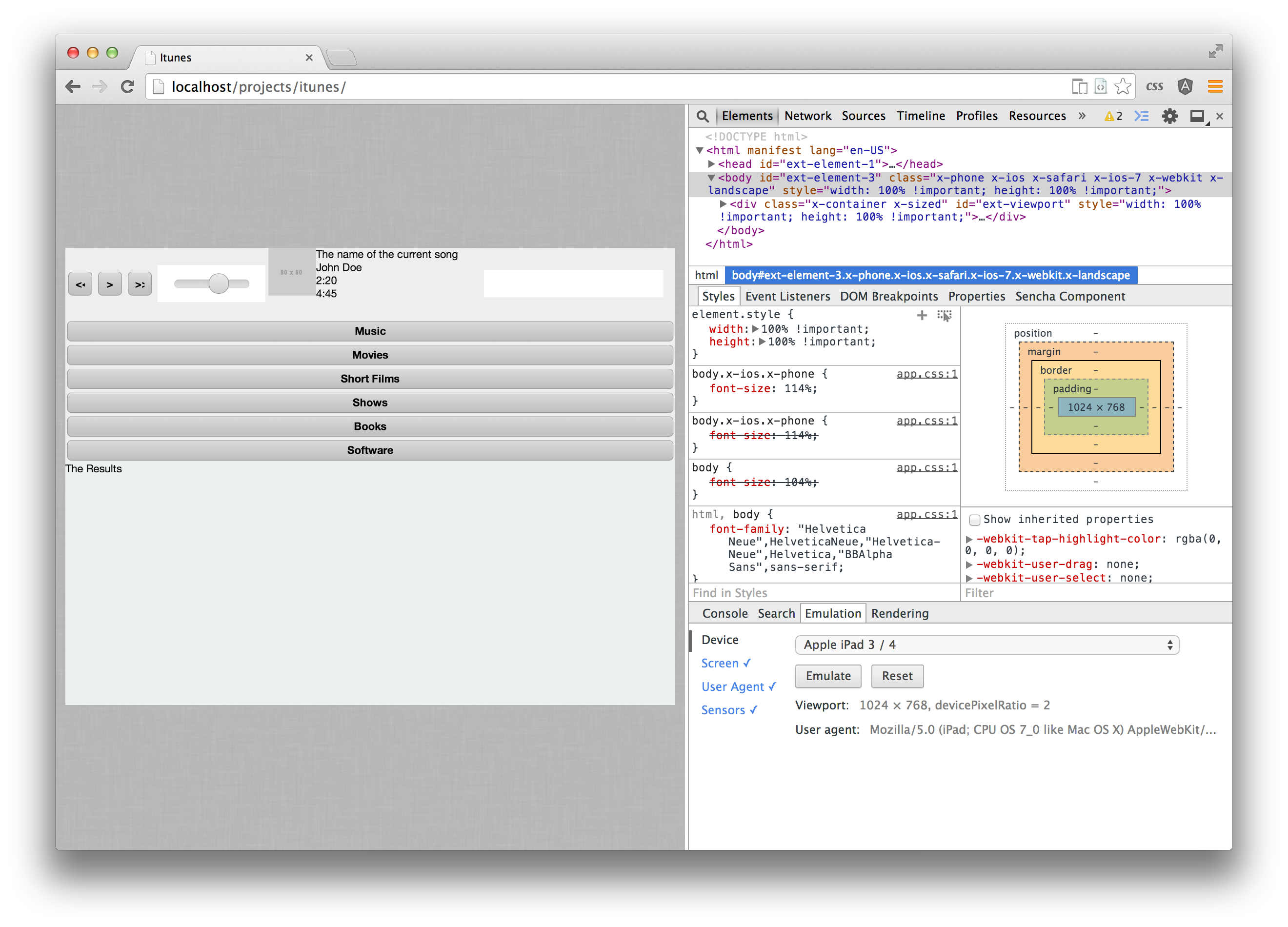 Sencha Touch filters