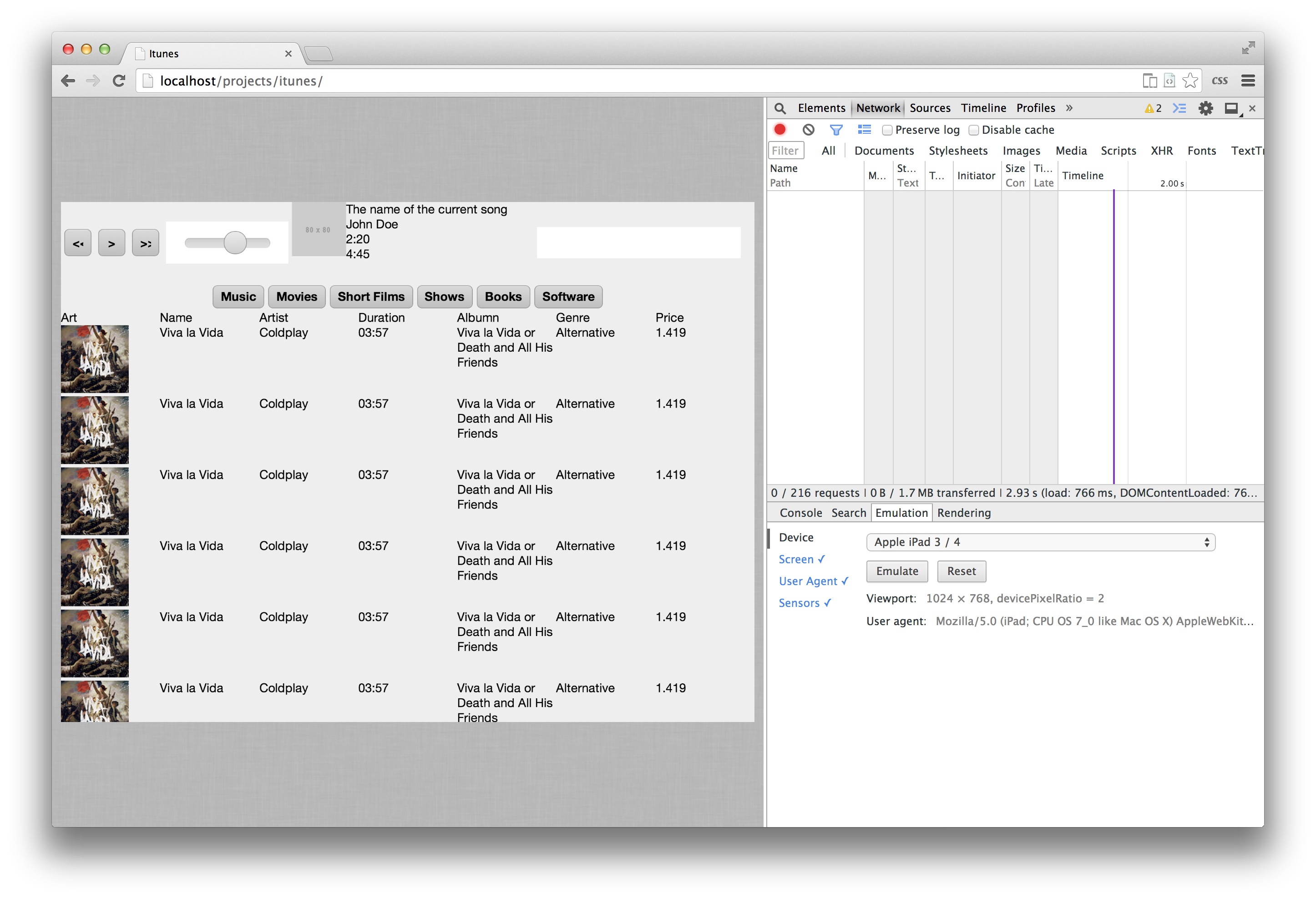 Sencha Touch Grid