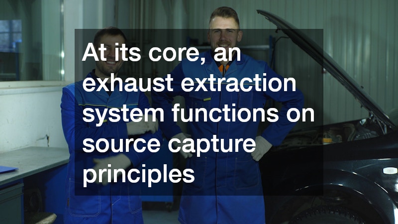 At its core, an exhaust extraction system functions on source capture principles