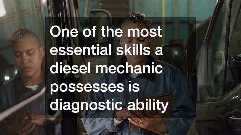 One of the most essential skills a diesel mechanic possesses is diagnostic ability