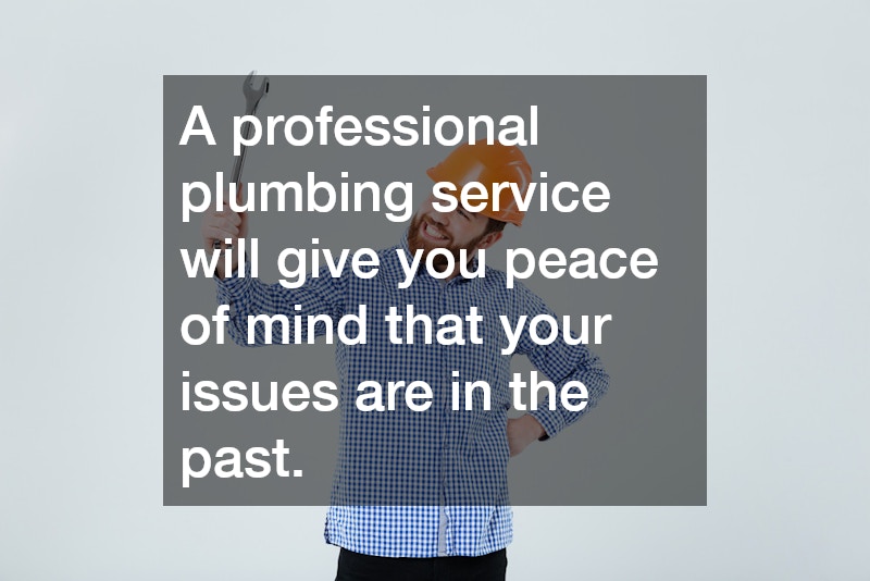 A professional plumbing service will give you peace of mind that your issues are in the past.