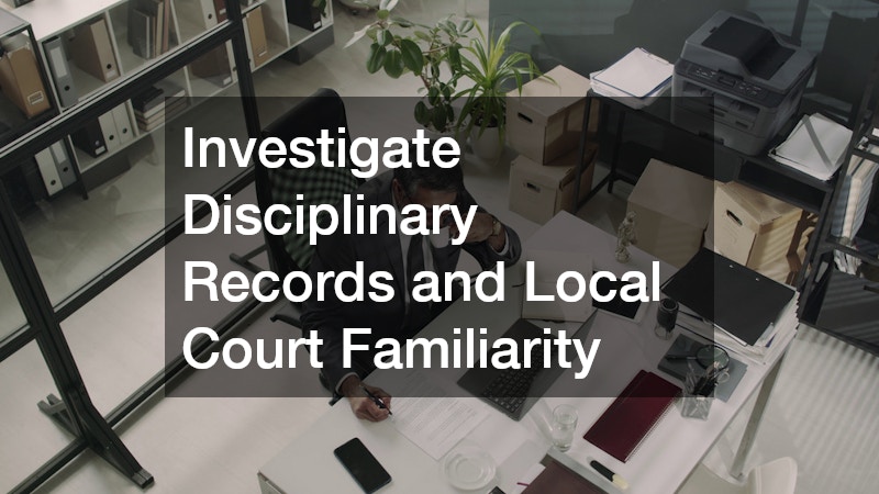 Investigate Disciplinary Records and Local Court Familiarity