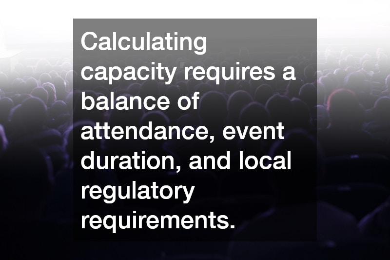 Calculating capacity requires a balance of attendance, event duration, and local regulatory requirements.