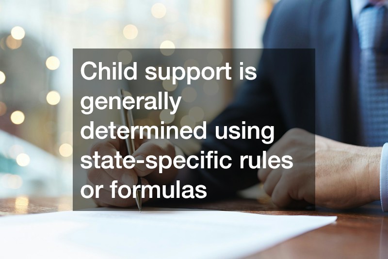 Child support is generally determined using state-specific rules or formulas