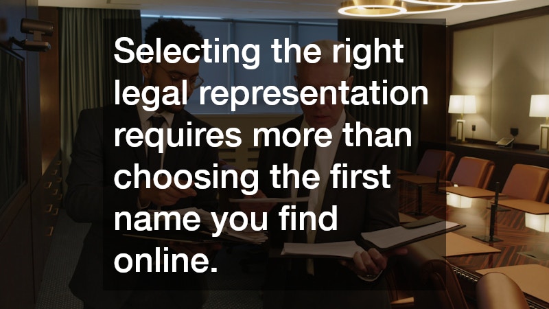 Selecting the right legal representation requires more than choosing the first name you find online.