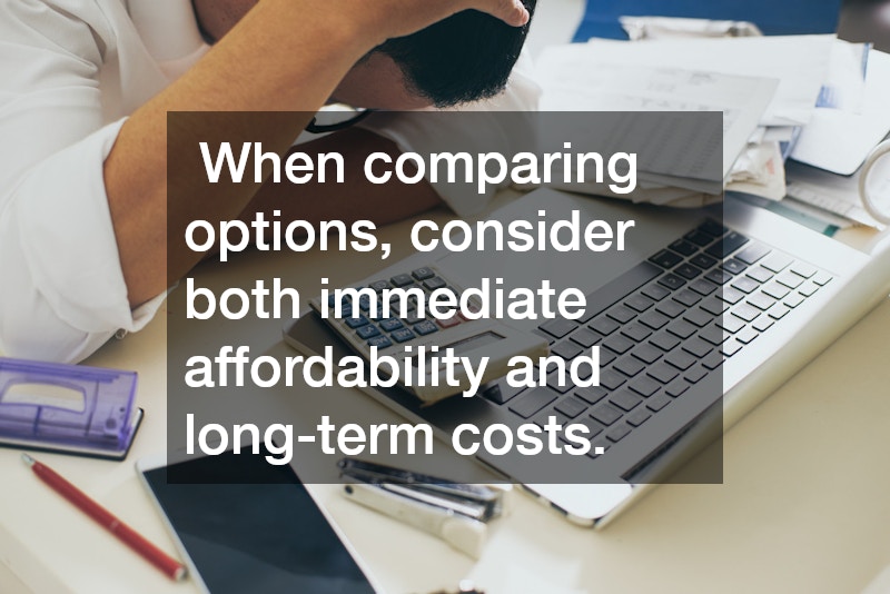  When comparing options, consider both immediate affordability and long-term costs. 