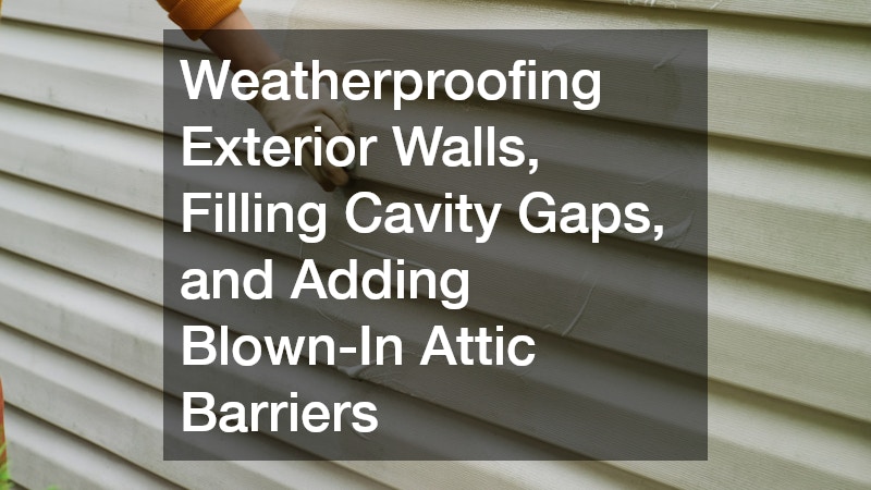 Weatherproofing Exterior Walls, Filling Cavity Gaps, and Adding Blown-In Attic Barriers