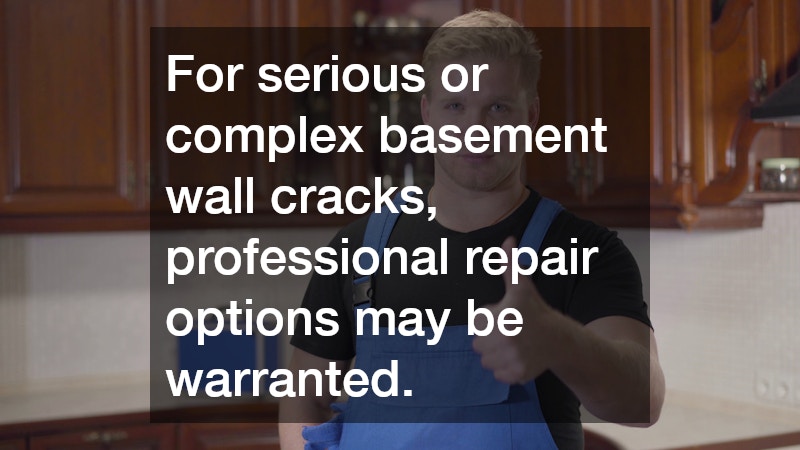 For serious or complex basement wall cracks, professional repair options may be warranted.