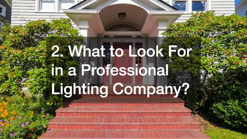 2. What to Look For in a Professional Lighting Company?