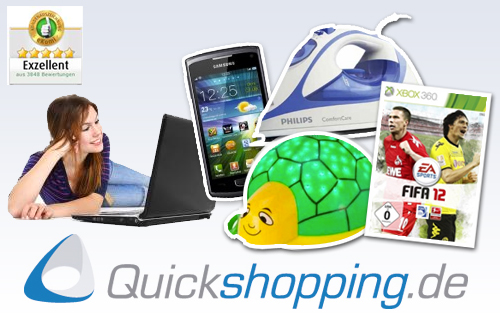 Wertgutschein f�r �ber 100.000 Artikel bei Quickshopping.de