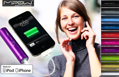 MiPow PowerTube 2200: Handys, MP3-Player, portable Konsolen uvm. einfach unterwegs aufladen