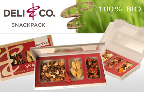 100% Bio und unwiderstehlich lecker: 4 Wochen Snacks direkt ins Büro oder nach Hause mit dem Snackpack-Abo von Deli & Co für 9,98 Euro statt 19,98 Euro inklusive Versand