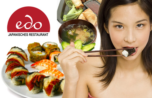 Edo Sushi Partyteller inklusive Miso-Suppe und Vorspeise