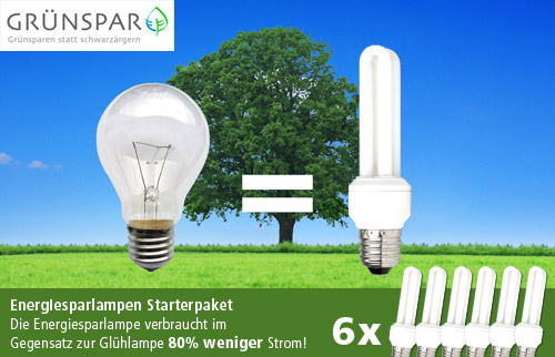 Gr�nspar Energiesparlampen Starterset