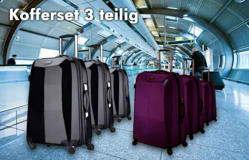3-teiliges Polycarbonat-Kofferset in 4 Farben