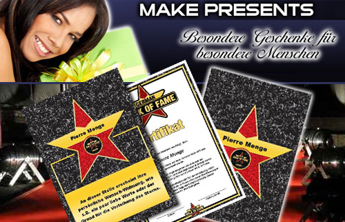 Witziges Geschenk: personalisierte Walk of Fame Urkunde