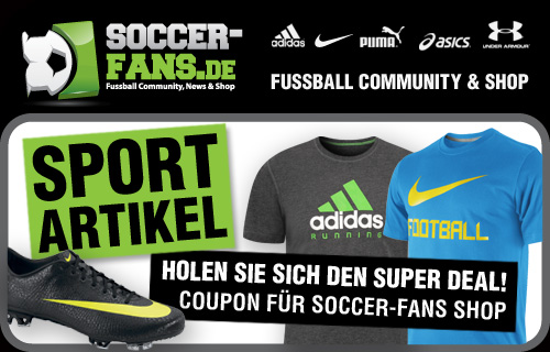 Wertgutschein f�r  Sport- und Streetfashion, Outdoor-, Fu�ball- und Runningartikeln ohne Mindestbestellwert und schnelle Lieferung