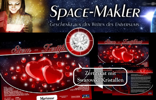 Sterntaufe Moonlight Agency mit Swarovski Strasssteinen