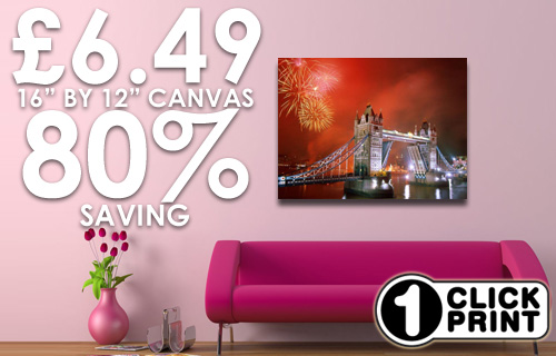 Check out this picture perfect deal - 80% off an A3 canvas from 1 Click Print for just �6.49