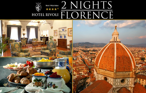 Romantic stay in a beautiful city? 2 nights with a guest at the 4* Best Western Hotel Rivoli in Florence, Italy, for just �190