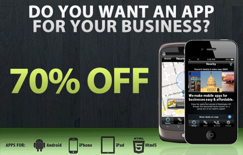 Get ahead of the competition! Personalised app and mobile website for your business now just �89.00