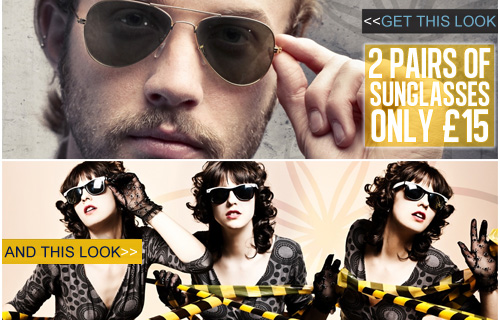 The future is so bright, you have got to wear shades! Two pairs of sunglasses for �15