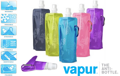 Two reusable Vapur water bottles from Silicone 17 for just �8 � 64% saving