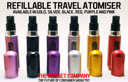 Travel light and smell great with a travel atomiser from the Widget Company for just �7