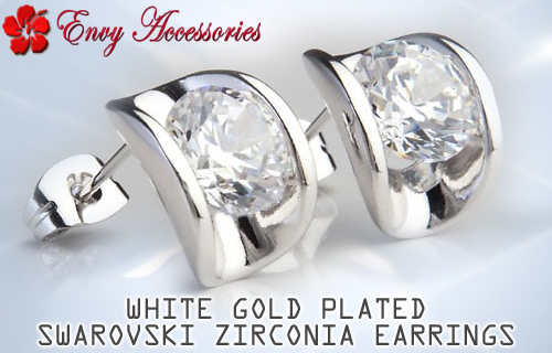 White Gold plated Swarovski Zirconia Earrings for just �19