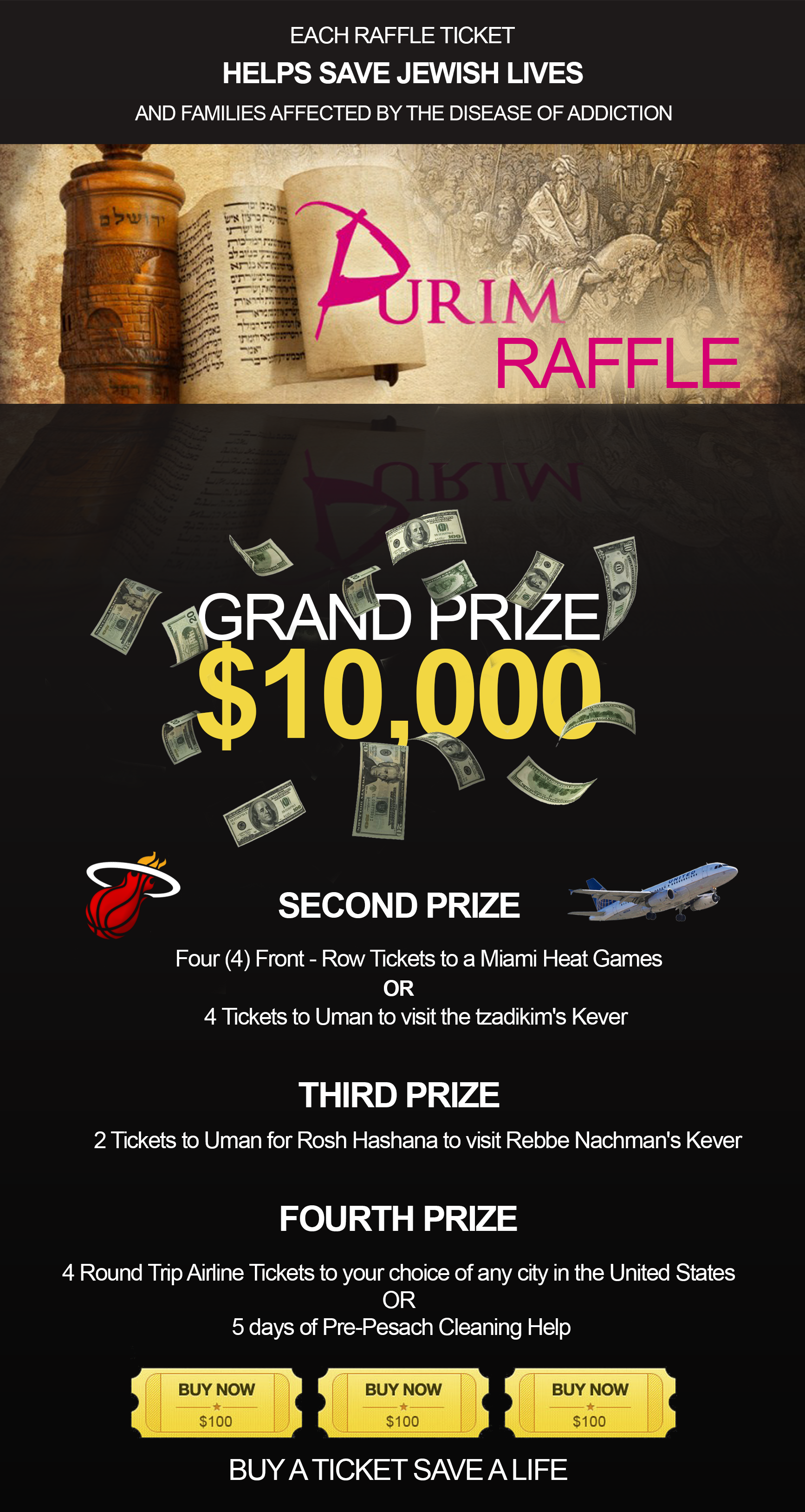 Crossing The Narrow Bridge Post Purim / Pre Pesach Raffle