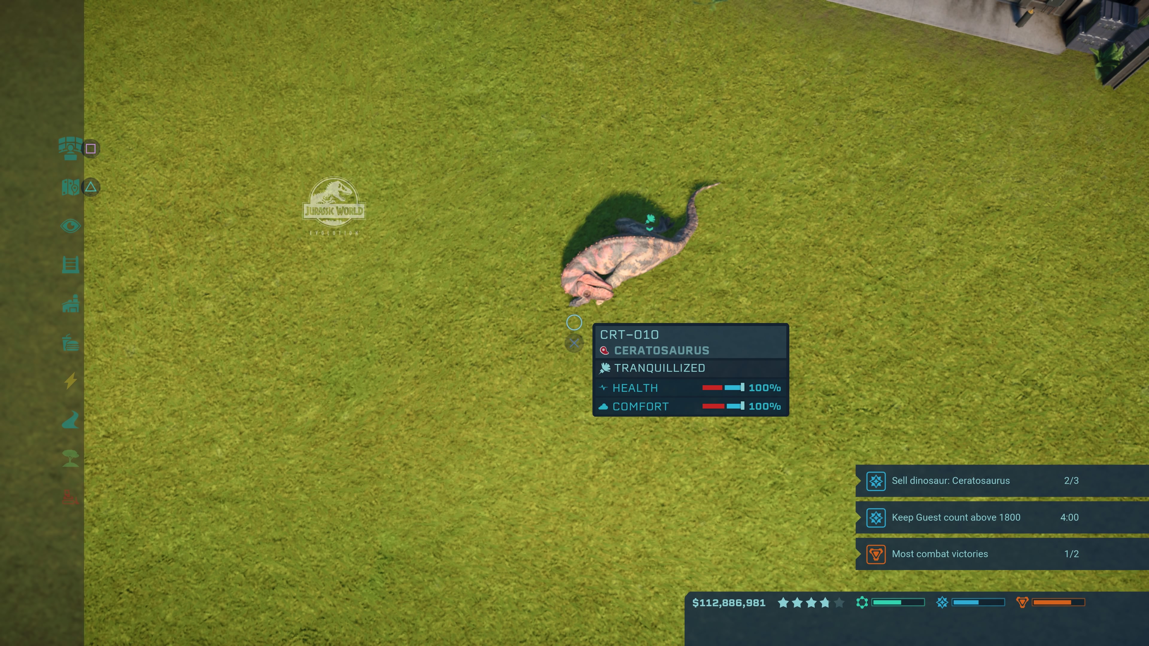 Jurassic World Evolution - tranquilized