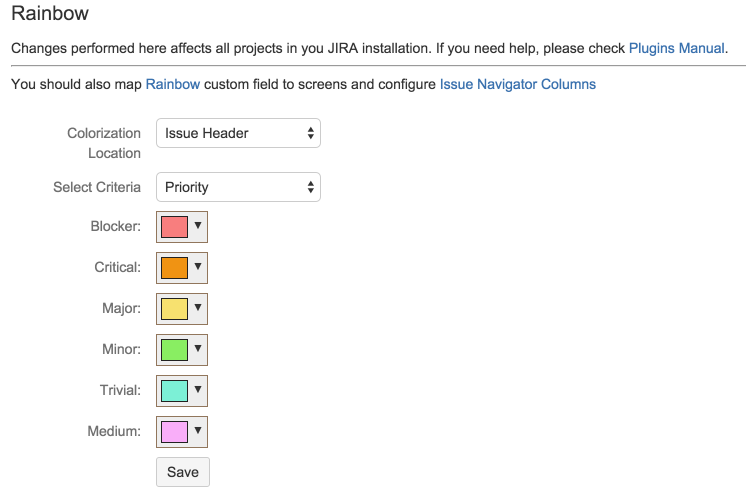 Plugins Settings:Rainbow