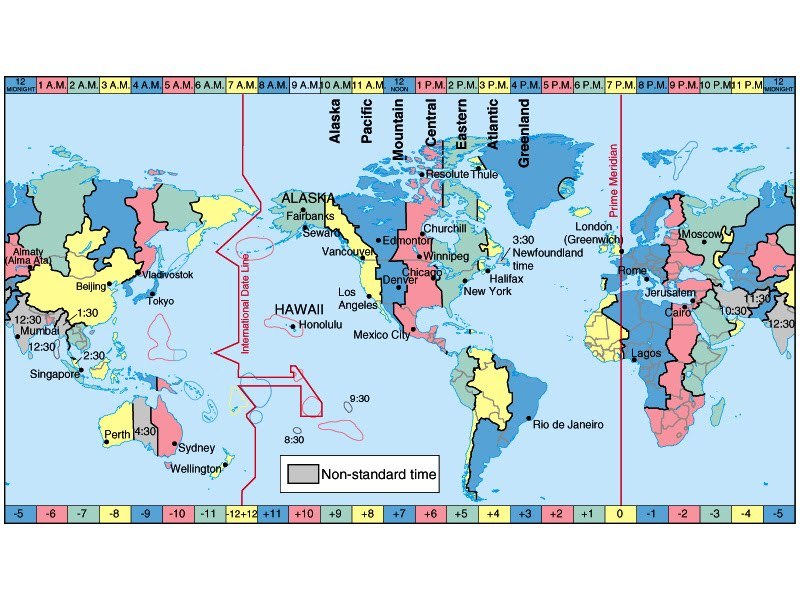 Prime Meridian Time Zone Map