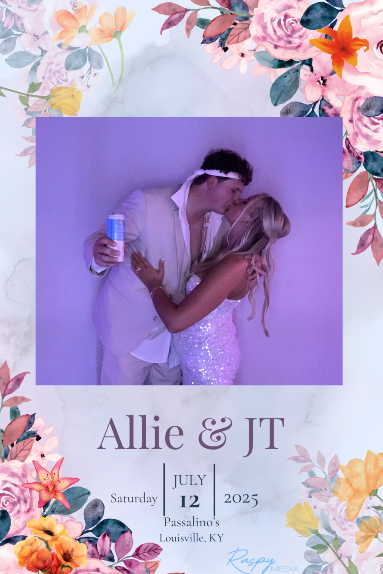 Customized wedding Photo Booth image for Allie and JT