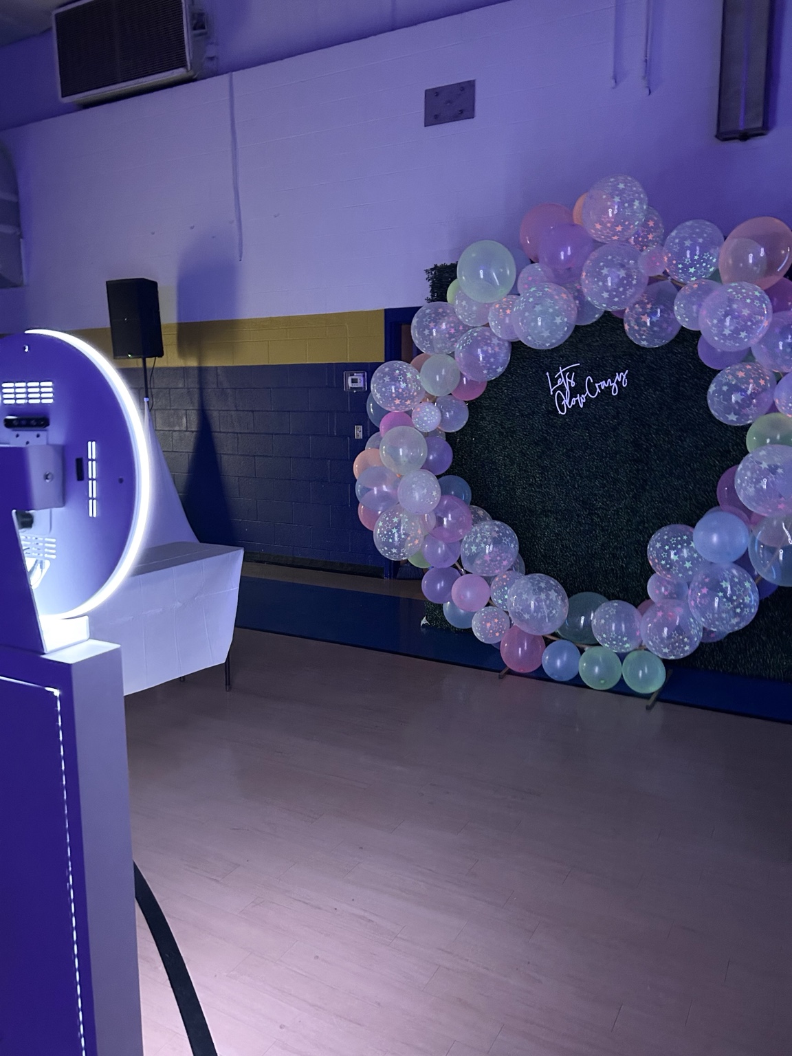 Customized Photo Booth backdrop at a Raspy Media event